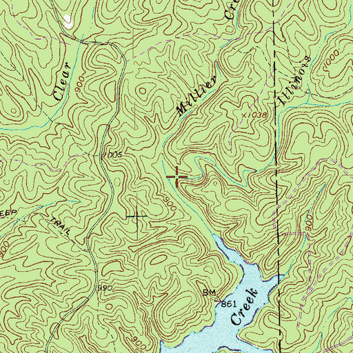 Topographic Map of Millier Creek, GA