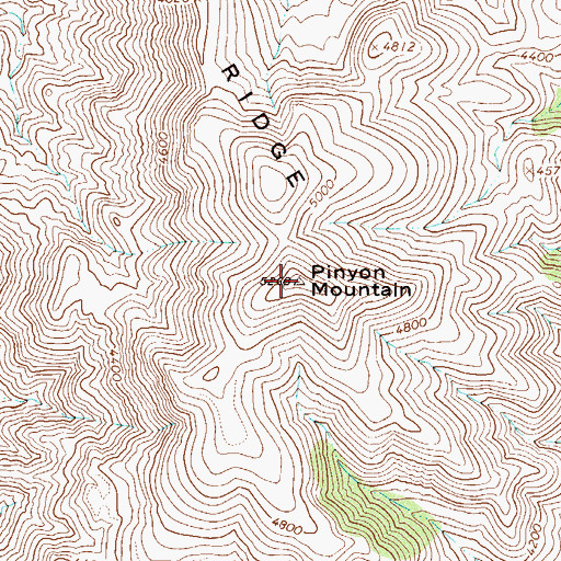 Topographic Map of Two Bar Ridge, AZ