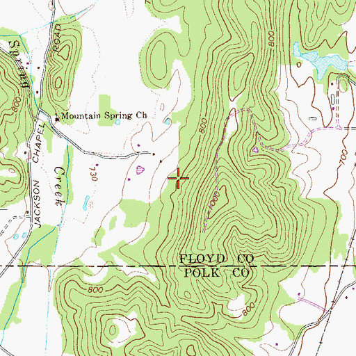 Topographic Map of Mount Home Church, GA