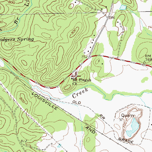 Topographic Map of Mount Pisgah Church, GA