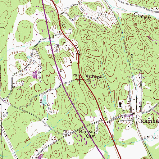 Topographic Map of Mount Pisgah Church, GA