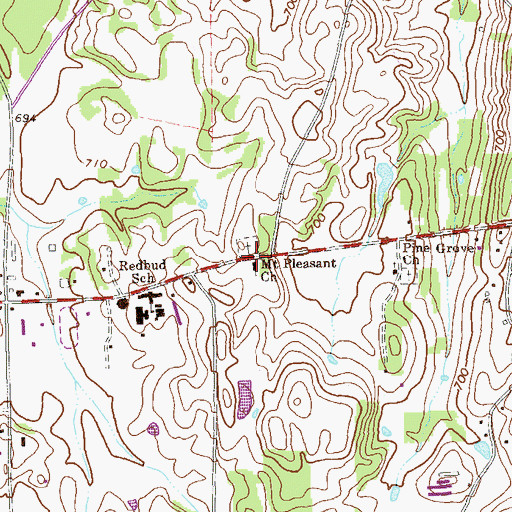 Topographic Map of Mount Pleasant Church, GA