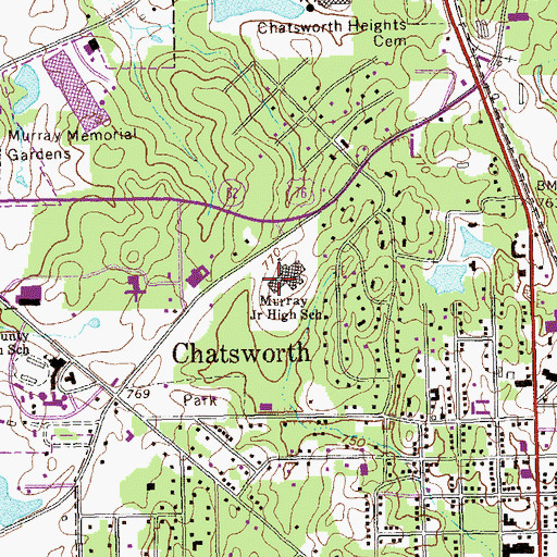 Topographic Map of Murray Junior High School, GA