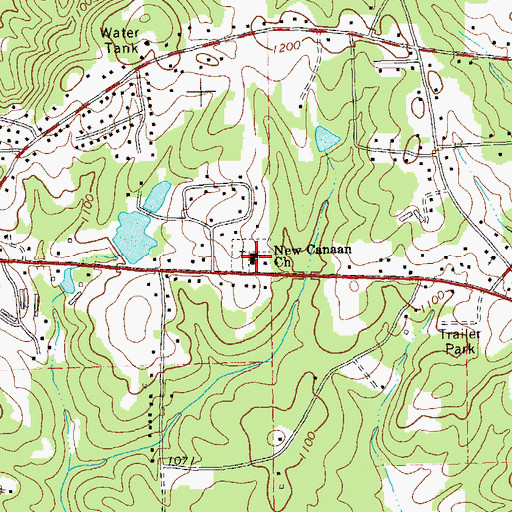 Topographic Map of New Canaan Church, GA