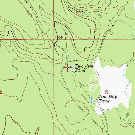 Topographic Map of Two Jim Tank, AZ