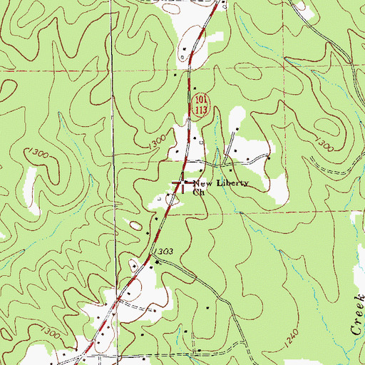 Topographic Map of New Liberty Church, GA