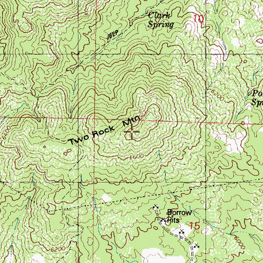 Topographic Map of Two Rock Mountain, AZ