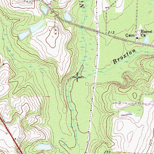 Topographic Map of Ninemile Creek, GA