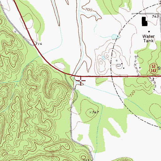 Topographic Map of Ninetynine Branch, GA