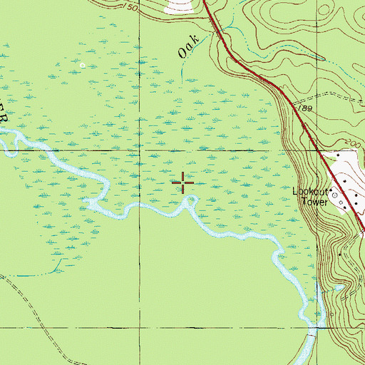 Topographic Map of Oak Cane Branch, GA