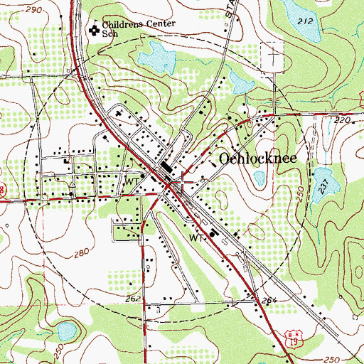 Topographic Map of Ochlocknee, GA