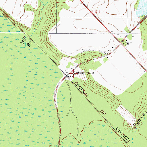 Topographic Map of Ogeechee, GA