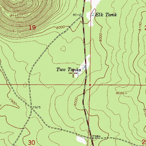 Topographic Map of Two Tanks, AZ