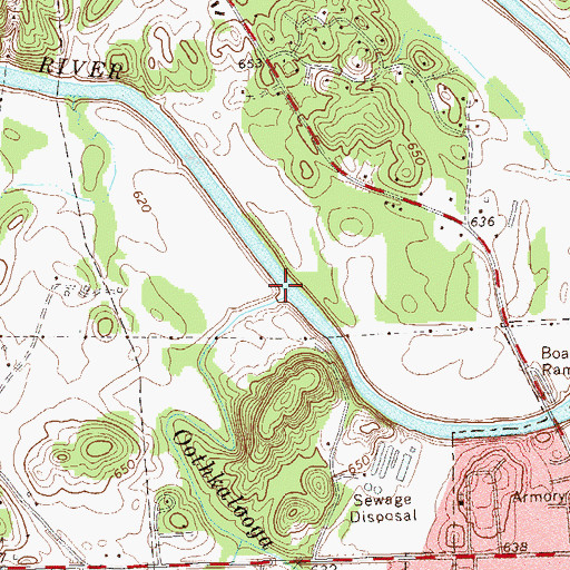 Topographic Map of Oothkalooga Creek, GA