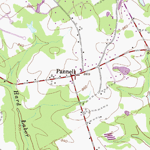 Topographic Map of Pannell, GA