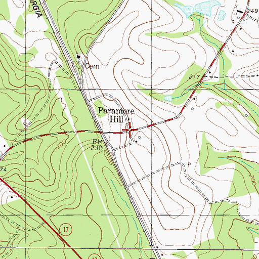 Topographic Map of Paramore Hill, GA