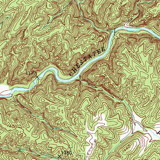 Topographic Map of Pecks Mill Creek, GA