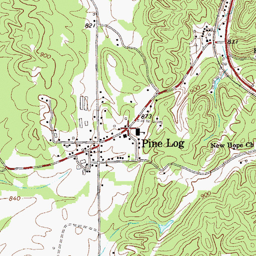 Topographic Map of Pine Log, GA