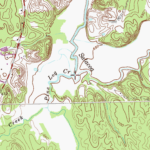 Topographic Map of Pine Log Creek, GA