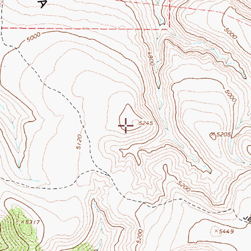 Topographic Map of 22 Mesa, AZ