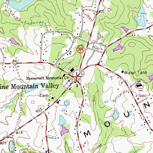 Topographic Map of Pine Mountain Valley, GA
