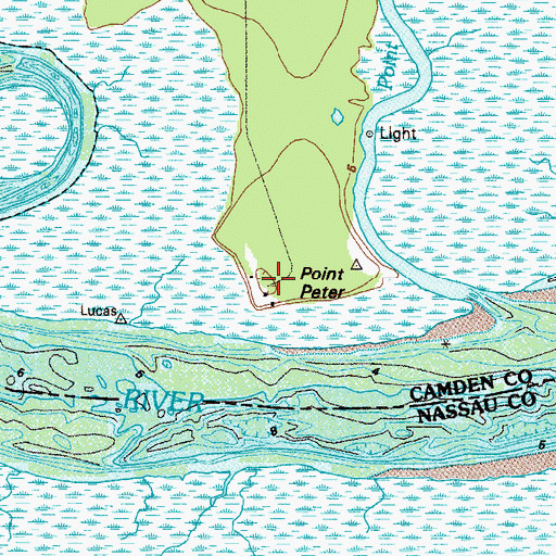 Topographic Map of Point Peter, GA