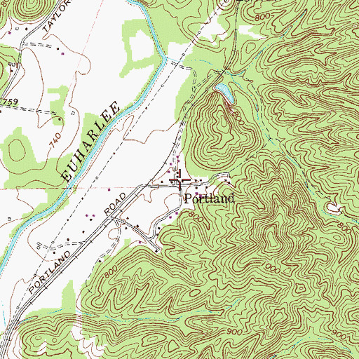 Topographic Map of Portland, GA