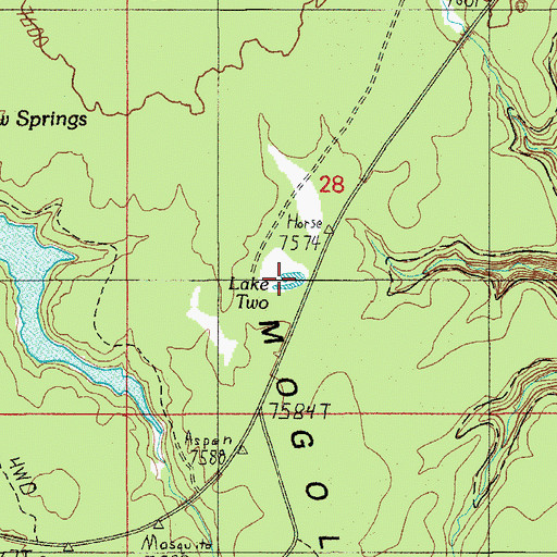 Topographic Map of Lake Two, AZ