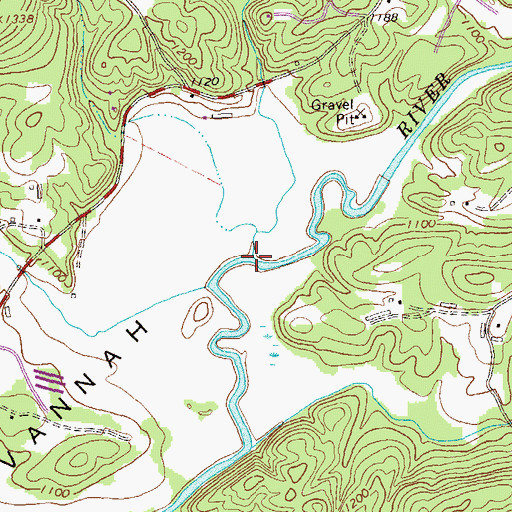 Topographic Map of Proctor Creek, GA