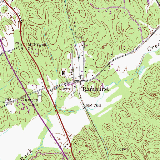Topographic Map of Ramhurst, GA
