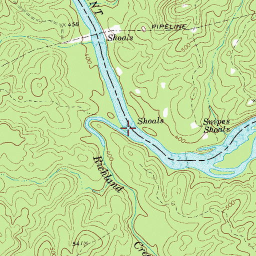 Topographic Map of Richland Creek, GA
