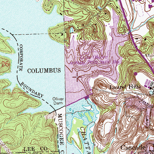 Topographic Map of Roaring Branch, GA
