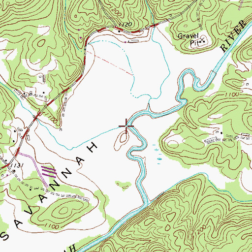 Topographic Map of Russell Creek, GA