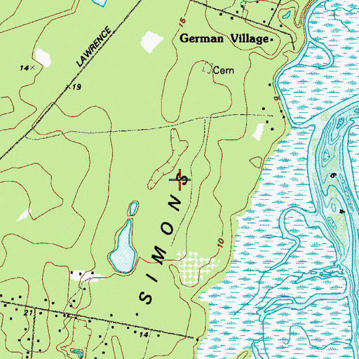 Topographic Map of Saint Simons Island, GA