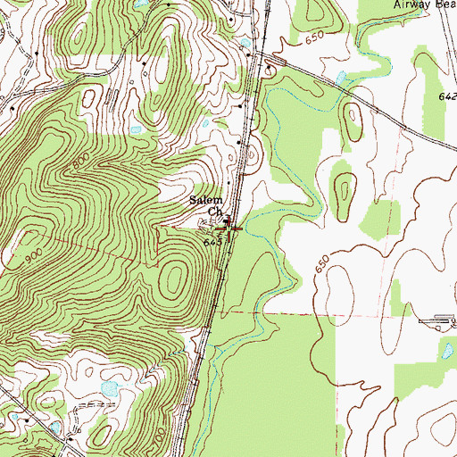 Topographic Map of Salem Baptist Church, GA