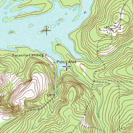 Topographic Map of Sanborn Creek, GA