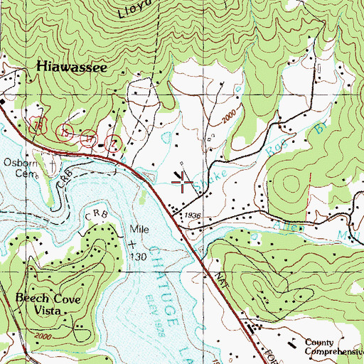 Topographic Map of Shake Rag Branch, GA