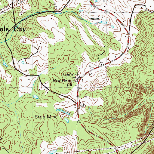 Topographic Map of New Unity Church, GA