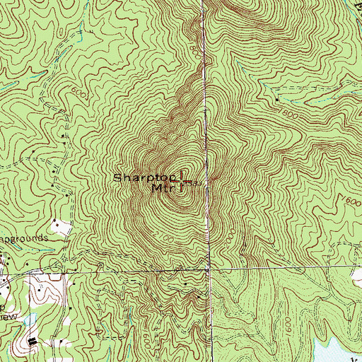 Topographic Map of Sharptop Mountain, GA