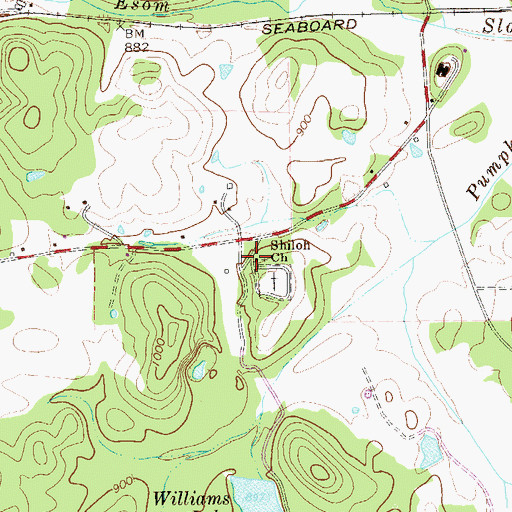 Topographic Map of Shiloh Baptist Church, GA