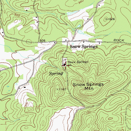 Topographic Map of Snow Springs Church, GA