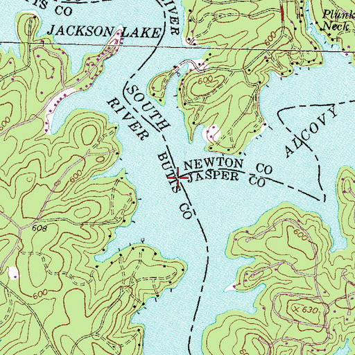 Topographic Map of South River, GA