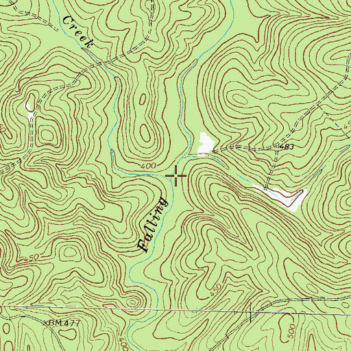 Topographic Map of Stalking Head Creek, GA