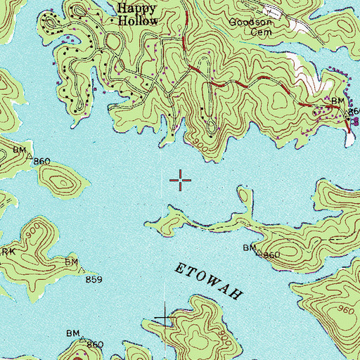 Topographic Map of Stamp Creek, GA