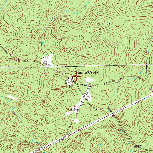 Topographic Map of Stamp Creek Church, GA