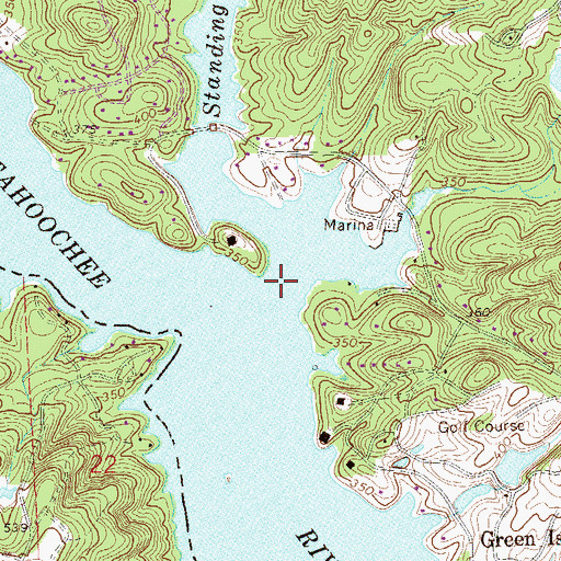 Topographic Map of Standing Boy Creek, GA