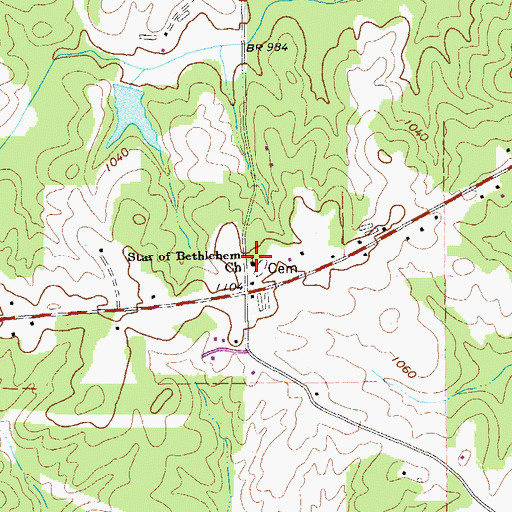 Topographic Map of Star of Bethelhem Church, GA