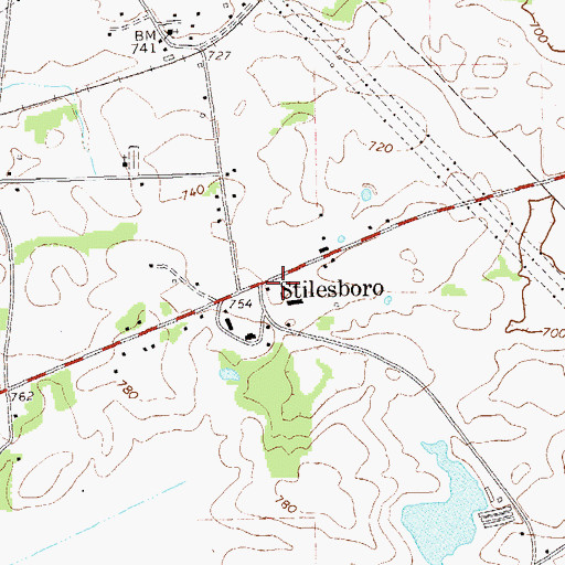 Topographic Map of Stilesboro, GA