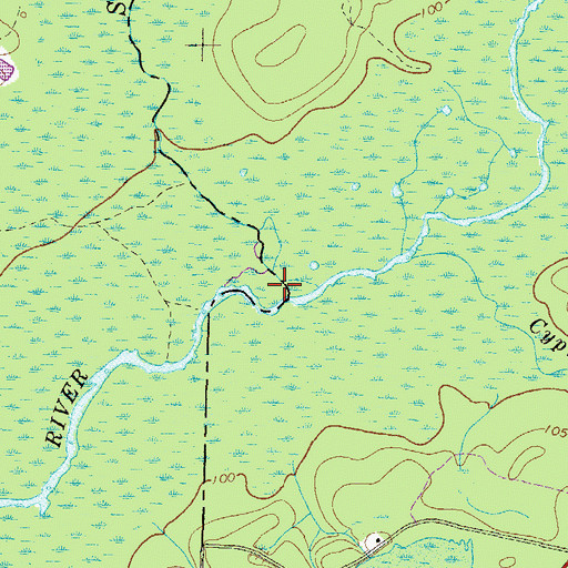 Topographic Map of Suwannoochee Creek, GA