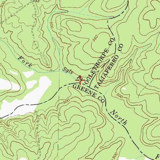 Topographic Map of Syls Fork, GA